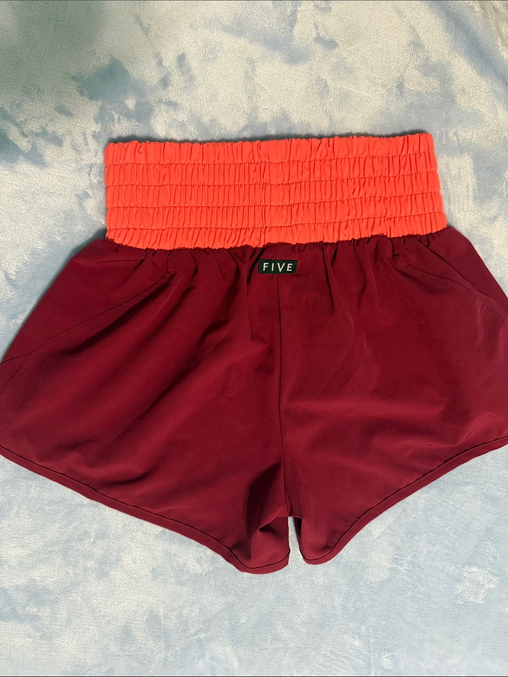 High-Waist Two-Tone Athletic Shorts-FIVE dancewear